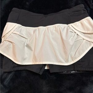 lululemon athletica Black Shorts with Cream Skirt Overlay